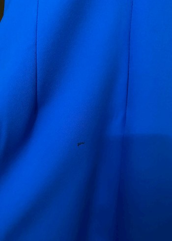 Mavi Kemerli Midi Elbise - Görsel 4