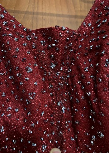 Bordo  Uzun Abiye Elbise - Görsel 3