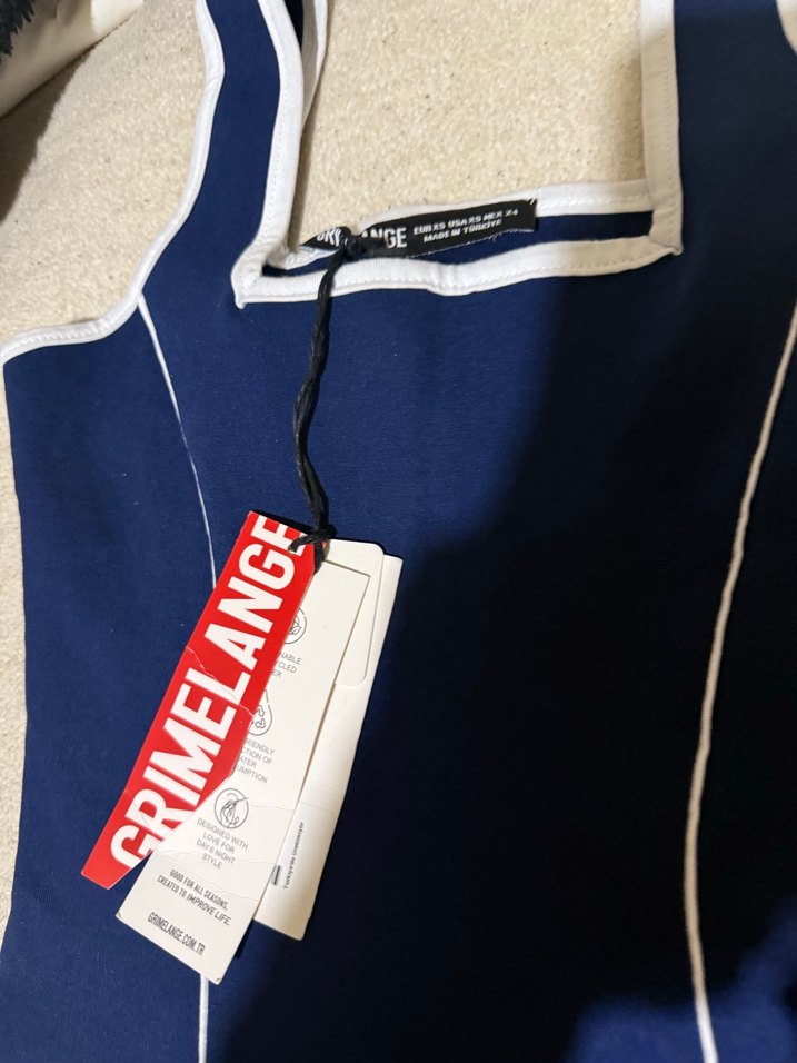 Lacivert V Yakalı Kolsuz Kalem Elbise - Görsel 2