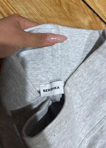 Bershka Gri Düğmeli Hamile Kargo Pantolon