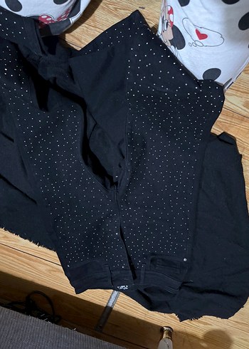 Düğmeli Siyah Kadın Denim Pantolon