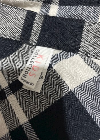 Gri Ekose Desenli Salaş Uzun Kollu Kadın Gömlek - Görsel 2