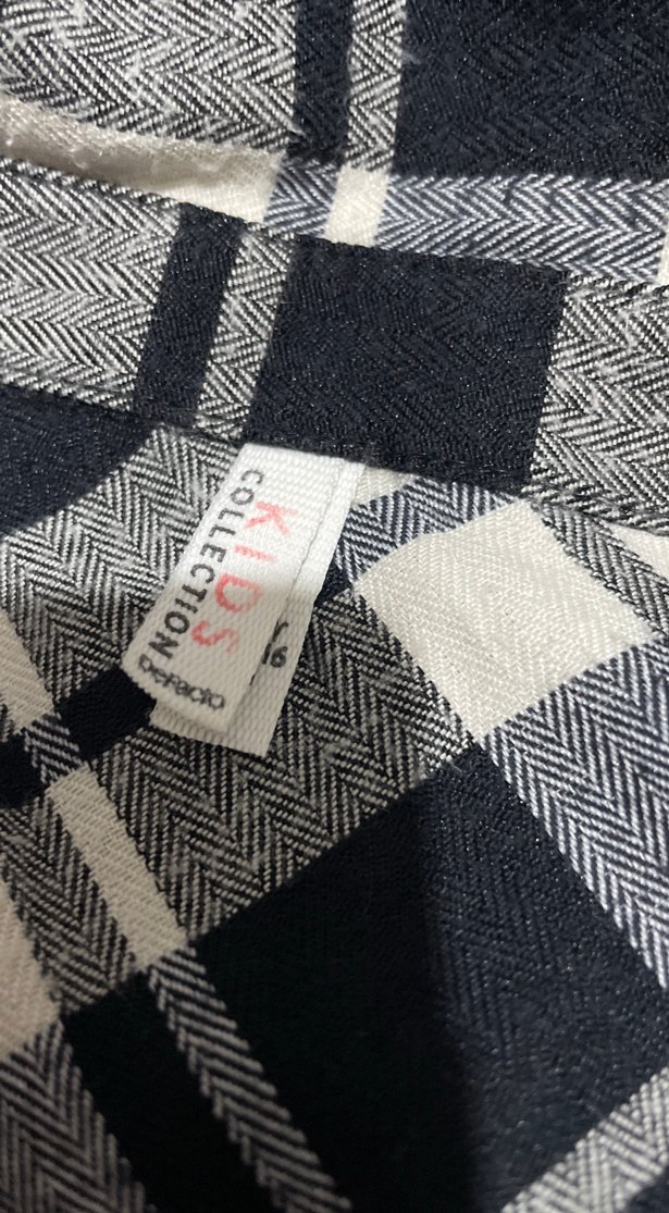 Gri Ekose Desenli Salaş Uzun Kollu Kadın Gömlek - Görsel 2