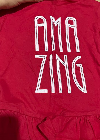 Kız Çocuk Kırmızı Uzun Kollu Fırfırlı Tişört - Görsel 2