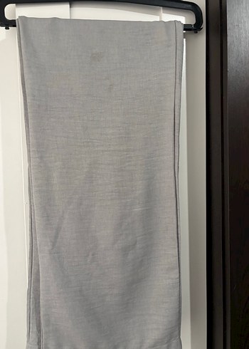 Gri Keten Düğmeli Kadın Pantolon - Görsel 3