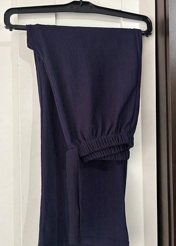 Kadın Lacivert Pilili Kumaş Pantolon - Görsel 3