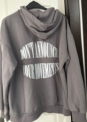 Gri Kadın Kapüşonlu Sweatshirt - Görsel 3