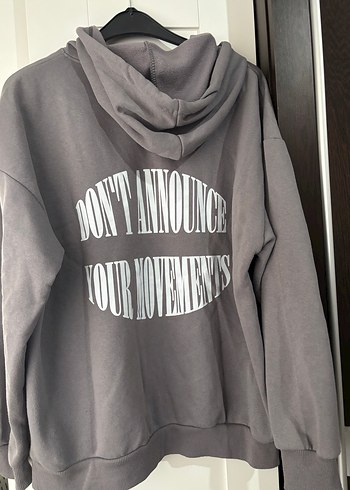 Gri Kadın Kapüşonlu Sweatshirt - Görsel 2