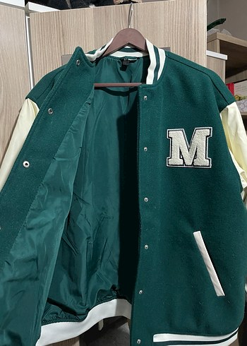 m Beden yeşil Renk H&M Yeşil Kadın Bomber Ceket