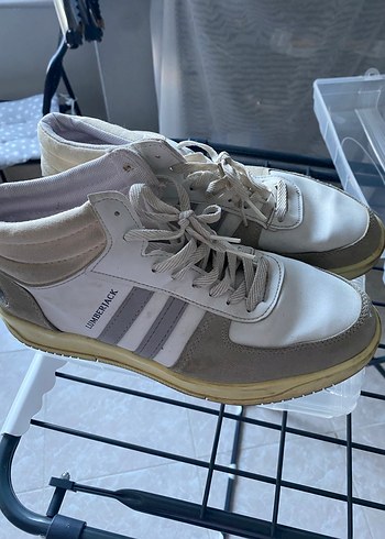 Gri Beyaz Bağcıklı Erkek Spor Ayakkabı 43 numara - Görsel 2