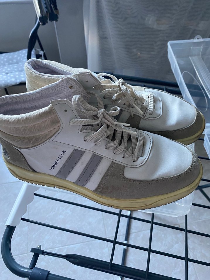 Gri Beyaz Bağcıklı Erkek Spor Ayakkabı 43 numara - Görsel 2