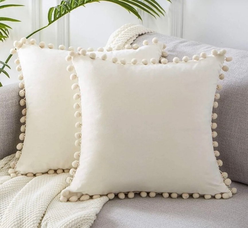 Turuncu Bohem Nakışlı Dekoratif kırlent kılıfı - Görsel 2