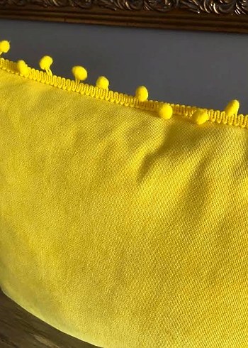 Sarı Bohem Nakışlı Dekoratif kırlent kılıfı - Görsel 3