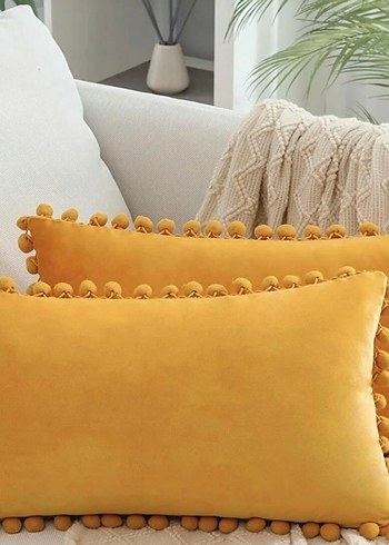 Sarı Bohem Nakışlı Dekoratif kırlent kılıfı - Görsel 10