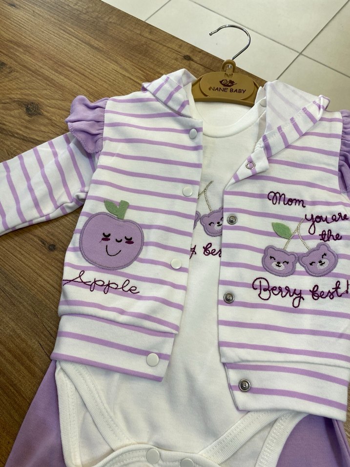 Mor Baskılı Bebek Hastane Kıyafeti - Görsel 2
