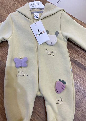 Sarı Örgü Bebek Kız Tulumu Desenli - Görsel 2