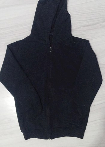 Erkek Çocuk Siyah Fermuarlı Kapüşonlu Sweatshirt - Görsel 2