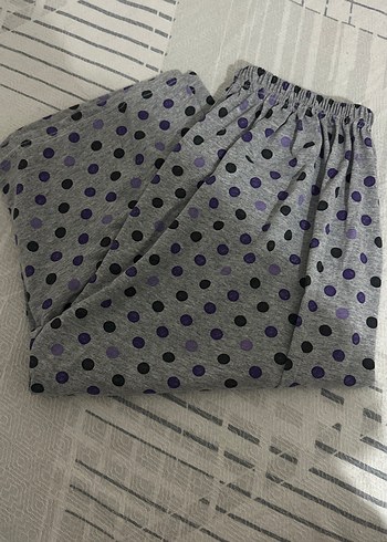 Gri Puantiyeli Mini Kadın Kumaş Pantolon - Görsel 2