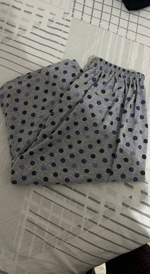 Gri Puantiyeli Mini Kadın Kumaş Pantolon - Görsel 2