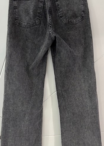 29 Beden gri Renk Gri geniş paça Kadın Denim Jean