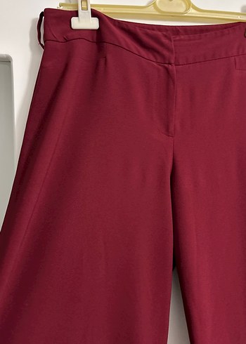 Parantez Parantez marka Bordo geniş paça kumaş pantolon