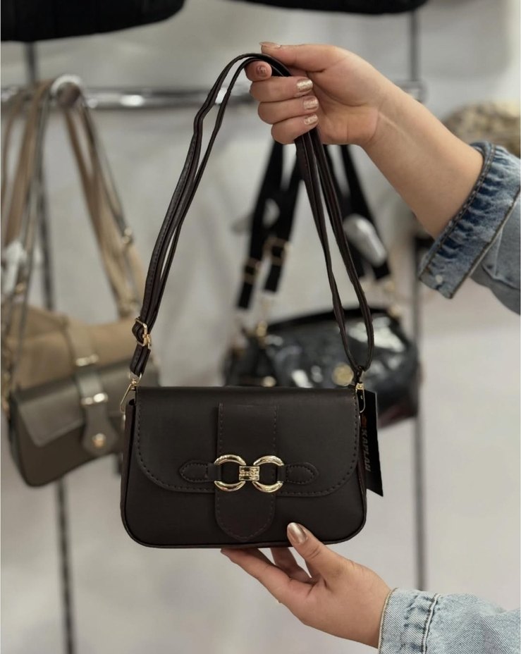 Beyaz Deri Tokalı Kadın Çanta - Görsel 2