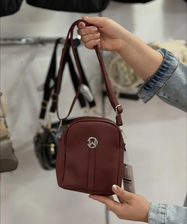 Kadın Haki Deri Fermuarlı Çanta - Görsel 2