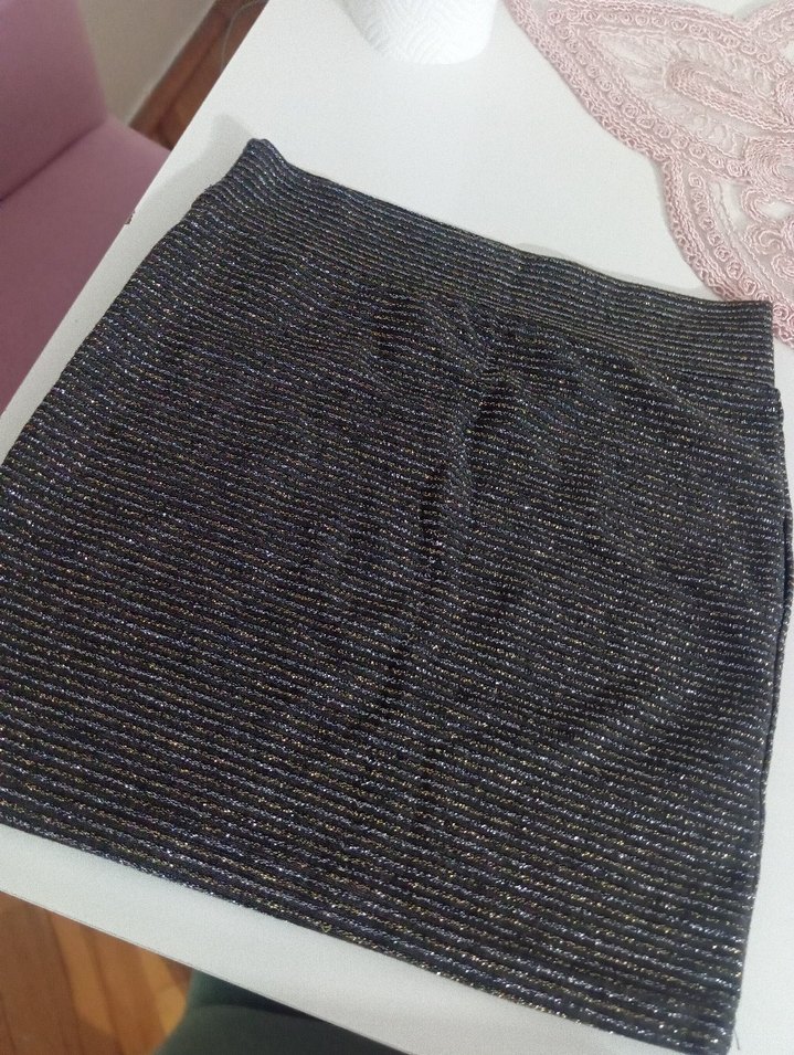 Kadın simli mini etek - Görsel 3