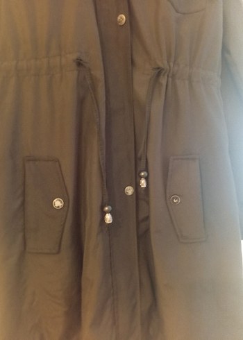 Siyah Düğmeli Uzun Kadın Ceket - Görsel 4