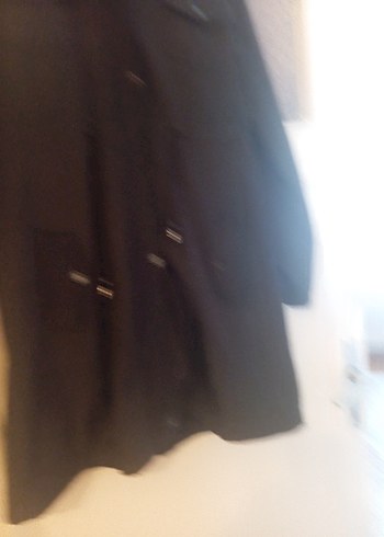 Siyah Düğmeli Uzun Kadın Ceket - Görsel 2