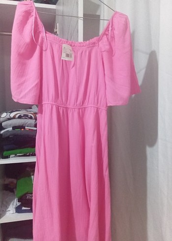 Pembe Midi Kadın Elbise - Görsel 4