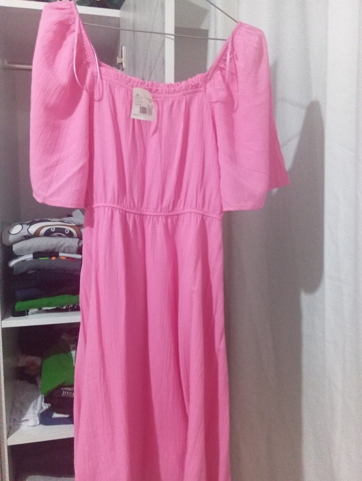 Pembe Midi Kadın Elbise - Görsel 4