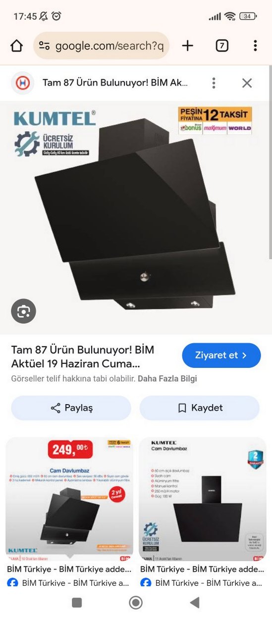 Kumtel Dp6-S Siyah Piramit Davlumbaz - Görsel 4