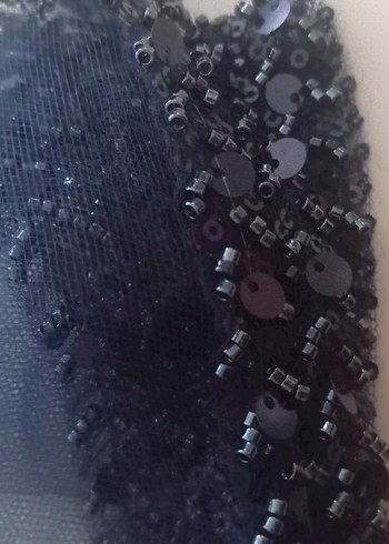 Gri Boncuk İşlemeli Gelin Halay mendili - Görsel 3