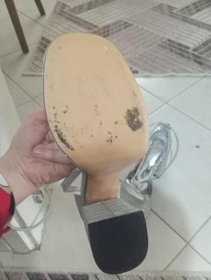 Gri Simli Platform Topuklu Kadın Abiye Ayakkabı - Görsel 4