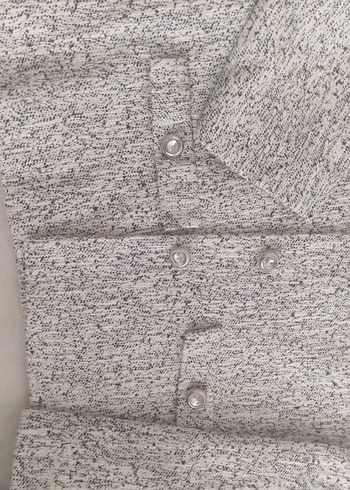 Gri taşlı düğmeli blazer ceket - Görsel 2