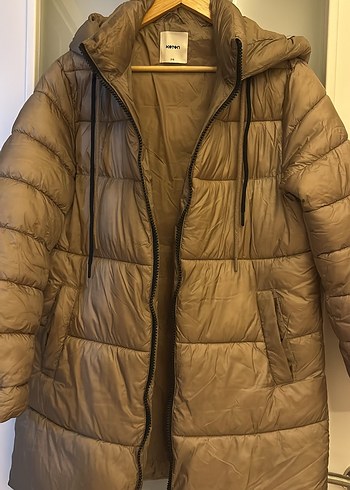 Bej/kahve Midi Kadın Kışlık Mont