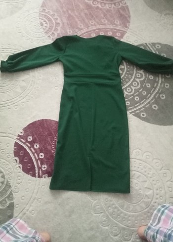 Uzun Kollu  Yeşil Elbise - Görsel 2