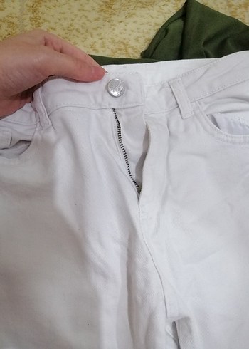 xs Beden Kadın Beyaz Midi Pamuk Pantolon