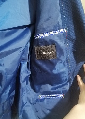 Düğmeli Lacivert Erkek Ofis Takım Elbise Ceketi - Görsel 7