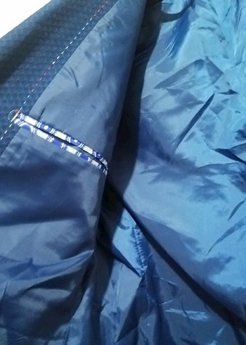 Düğmeli Lacivert Erkek Ofis Takım Elbise Ceketi - Görsel 6