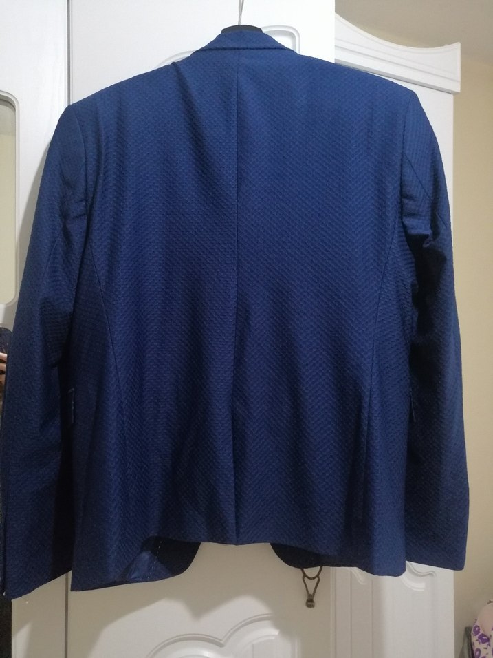 Düğmeli Lacivert Erkek Ofis Takım Elbise Ceketi - Görsel 2