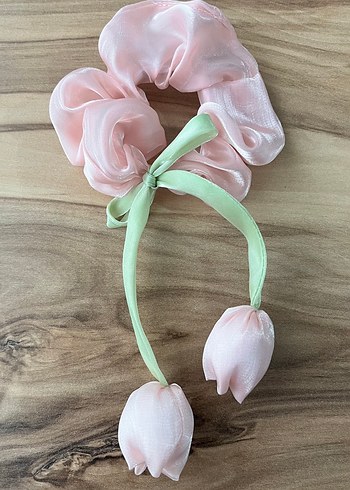 Pembe İpek Görünümlü Fiyonklu Saç Tokası