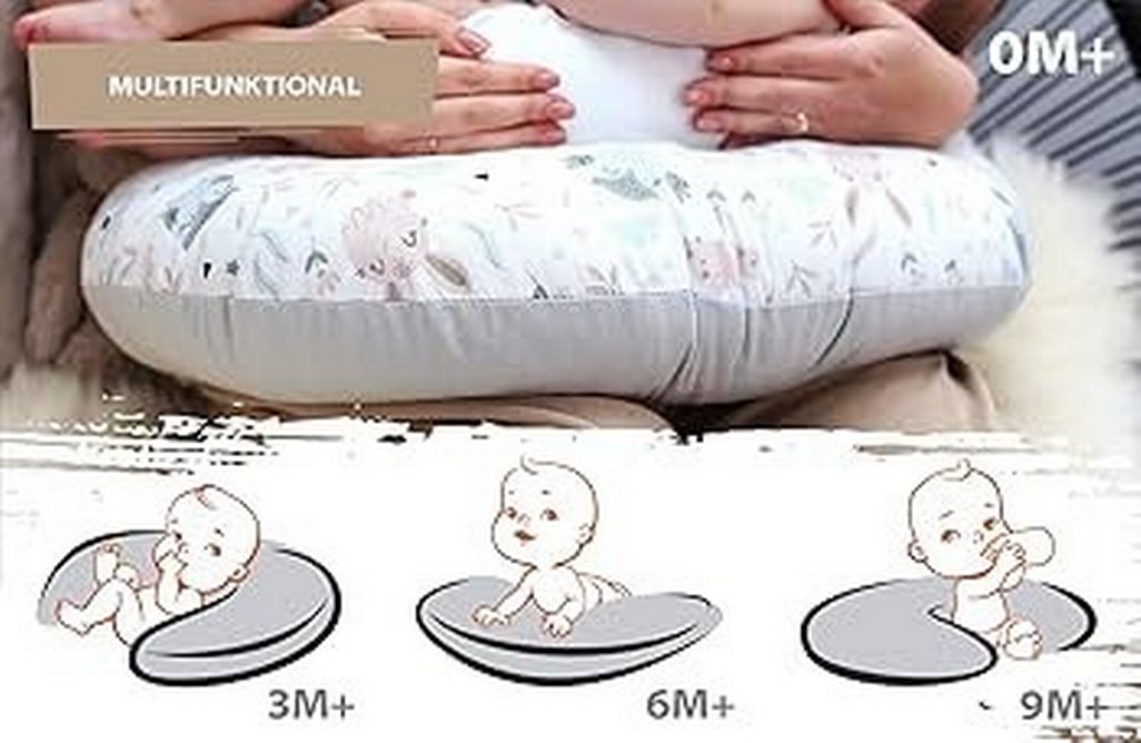 Gri Baskılı Emzirme ve Hamilelik Yastığı - Görsel 3