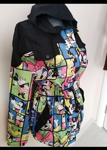 Renkli Baskılı Kız Yağmurluk Kapüşonlu - Görsel 2