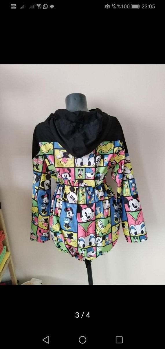 Renkli Baskılı Kız Yağmurluk Kapüşonlu - Görsel 3