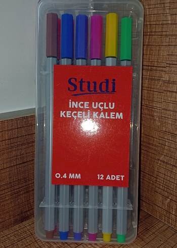 Studi 12'li Keçeli Kalem Seti 3 tane eksik, 9'u hiç kullanılmadı