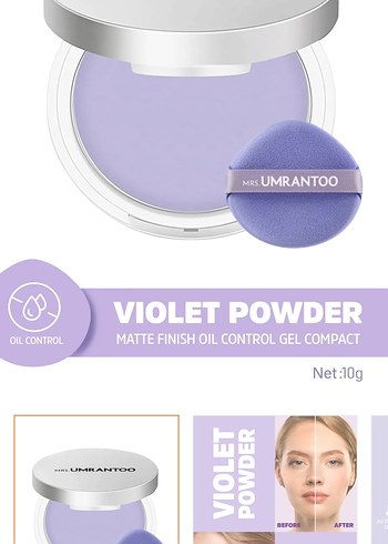 Matte Finish Yağ Kontrol Jel Pudra - Mor - Görsel 4