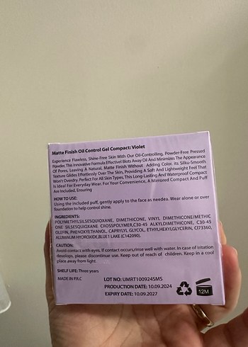Matte Finish Yağ Kontrol Jel Pudra - Mor - Görsel 2