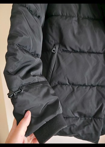 xl Beden Siyah Fermuarlı Kadın Kışlık Midi Mont